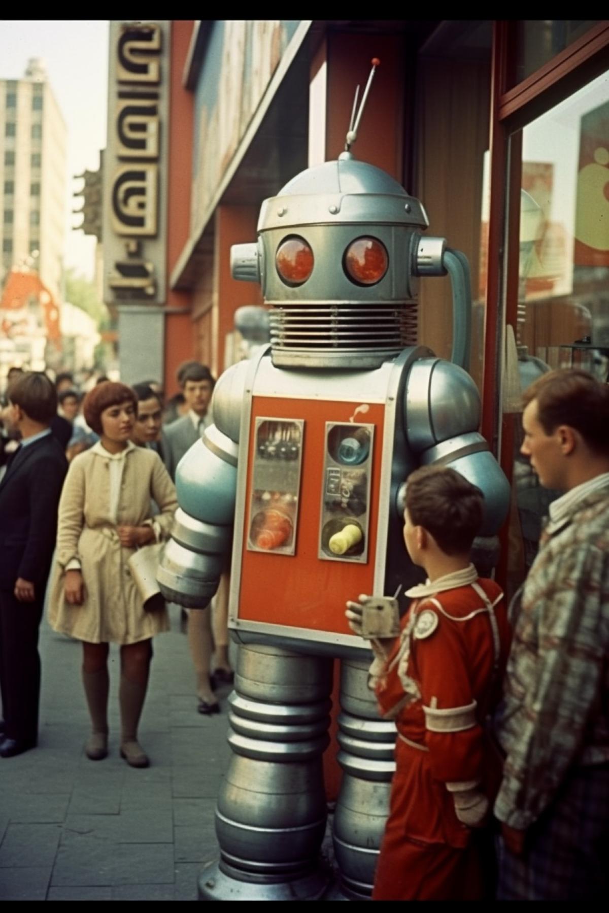 Robots in Moscow in the Soviet Union retro