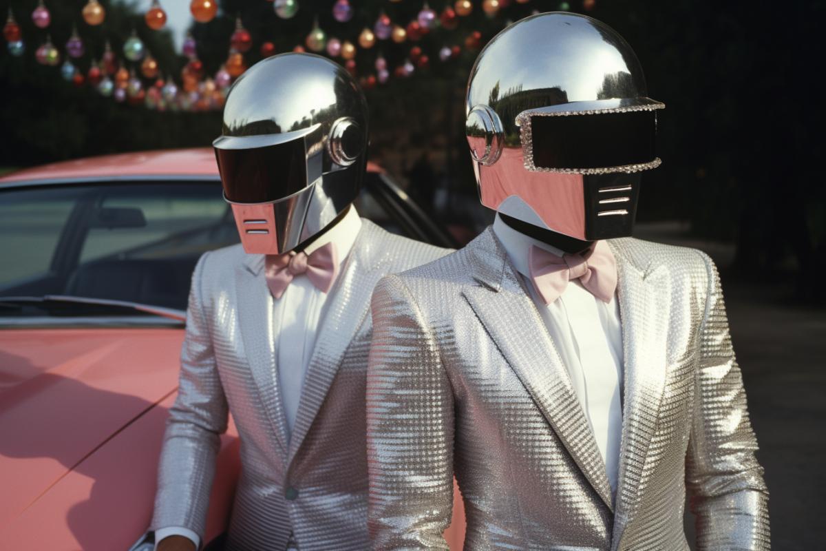 1980s, Retro Futurism, retro cars, suits, mirrorball