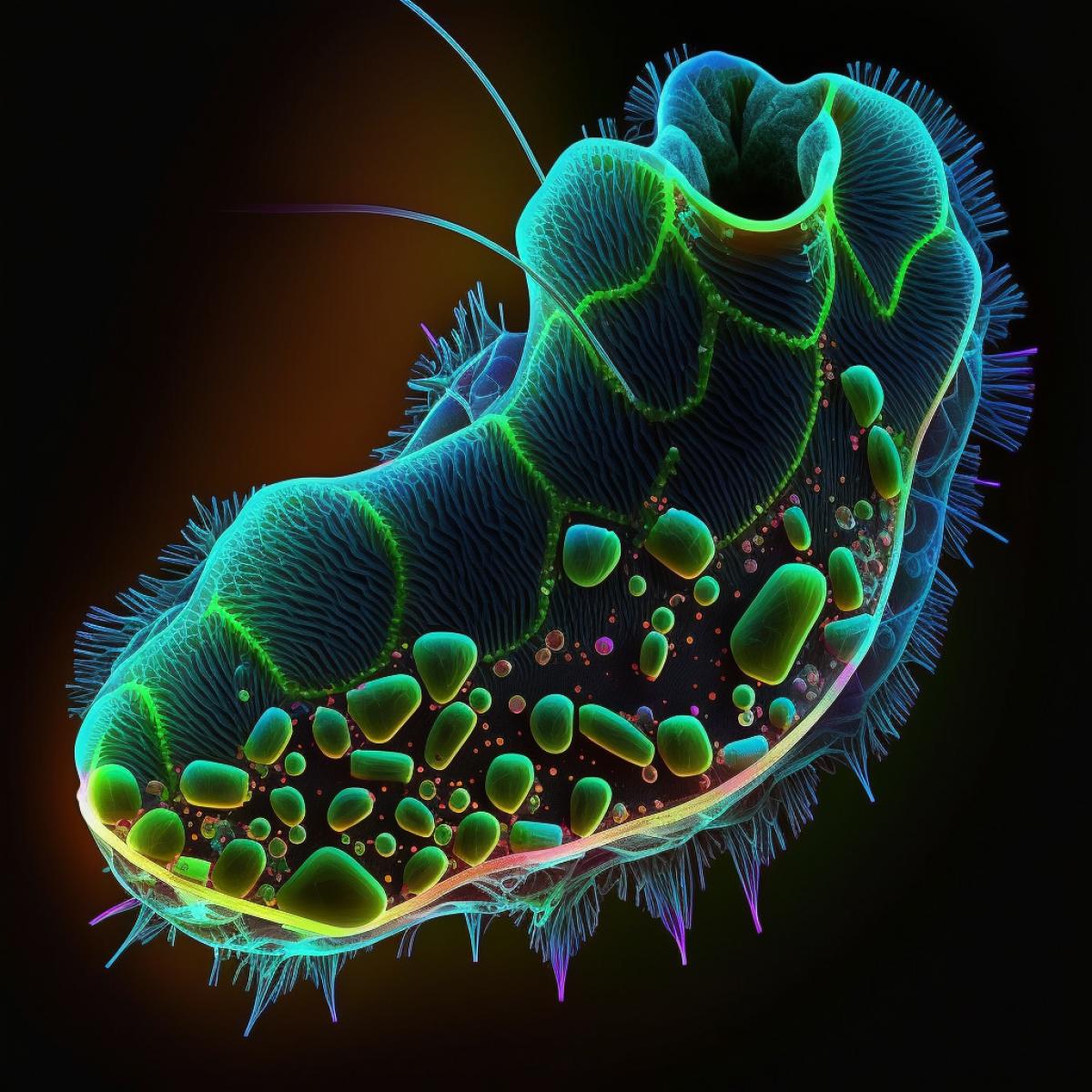 infusoria slipper, photo from a microscope, dynamic 4k