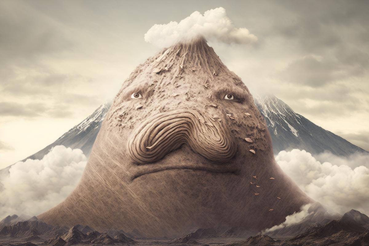 Terrible volcano in the form of a walrus