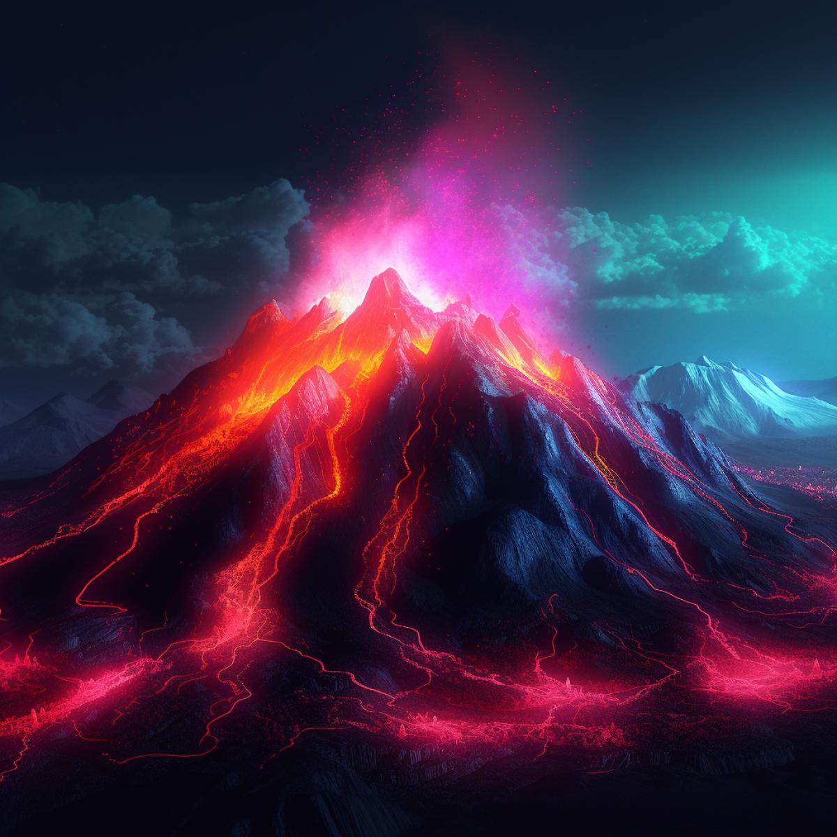 neon volcano
