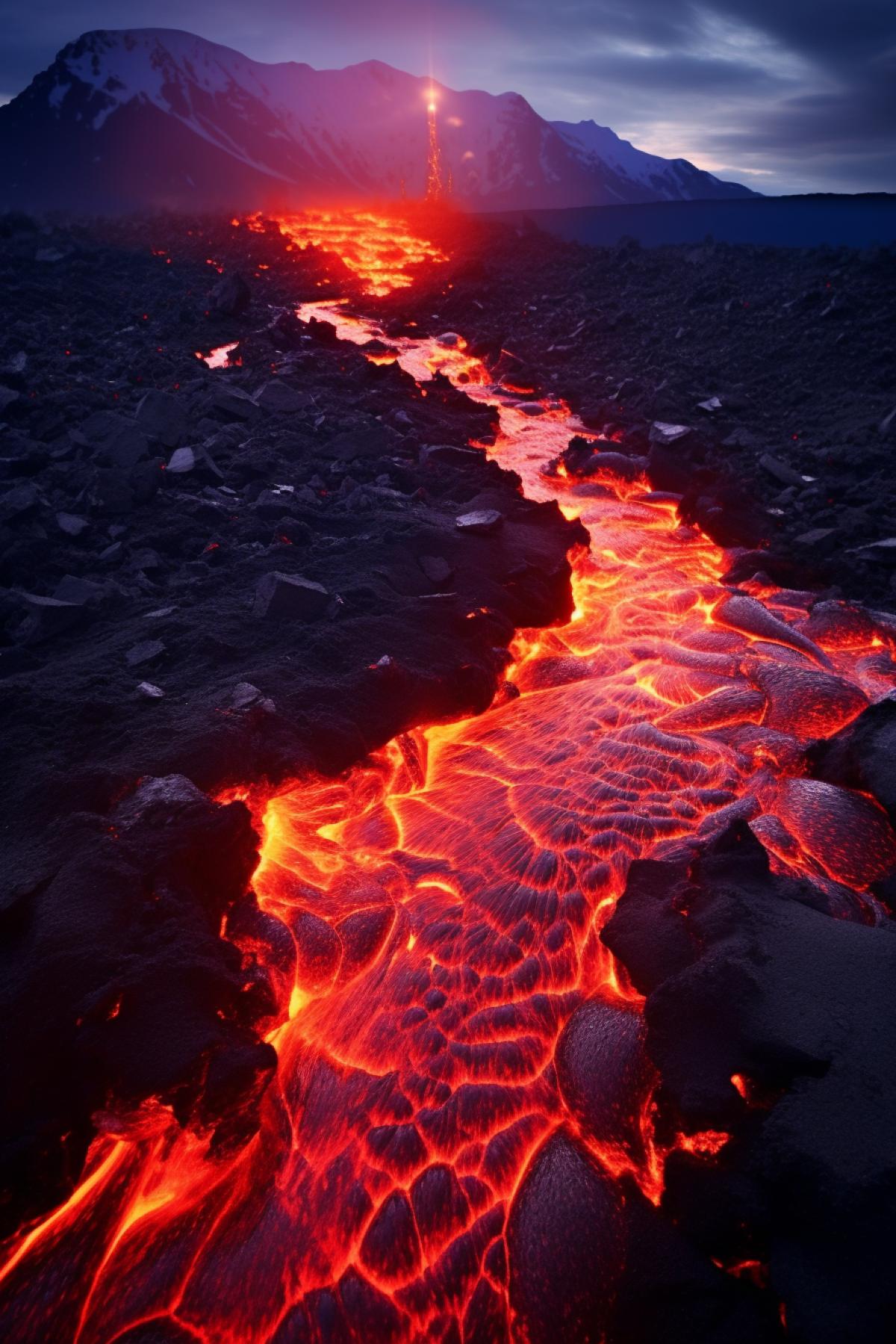 Planet of volcanoes, lava rivers, high technologies, the world of the future