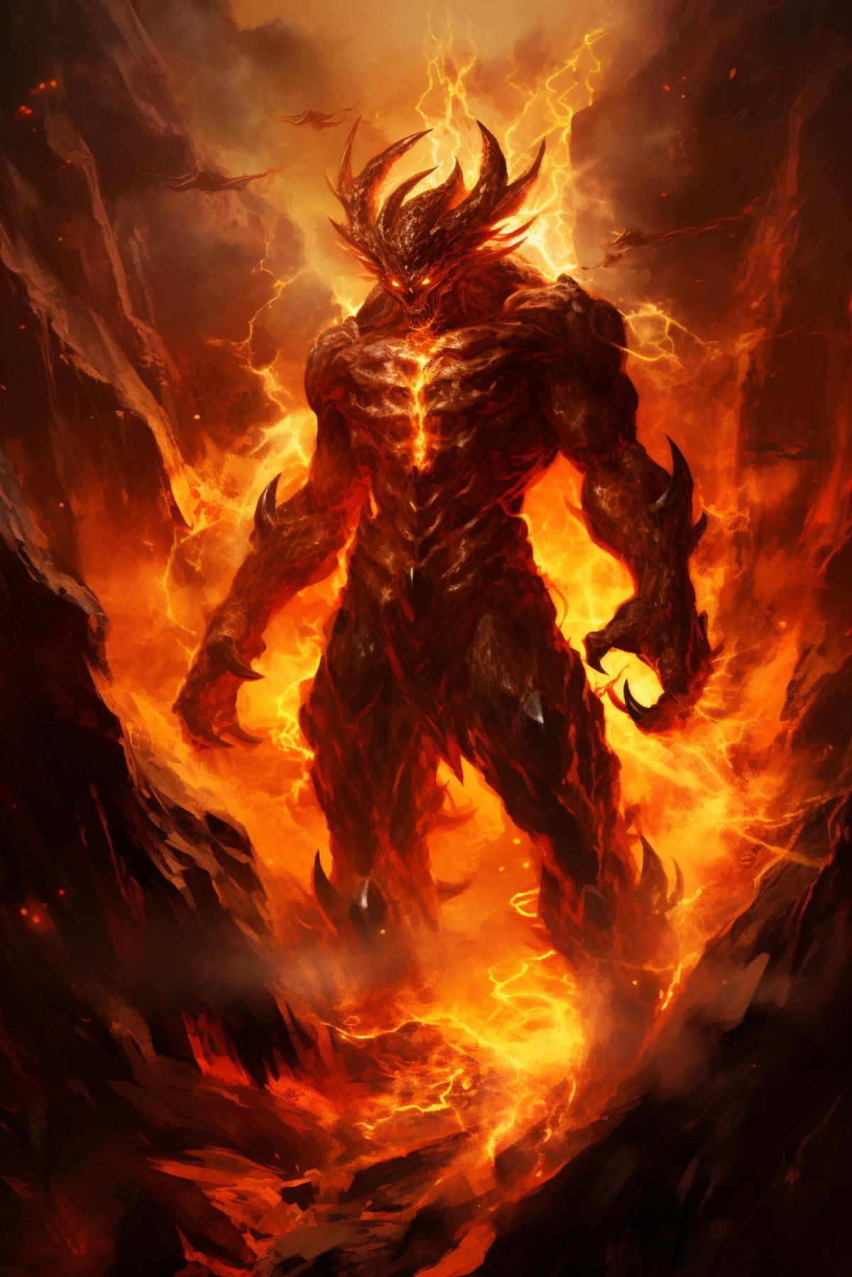 Ifrit in a volcano