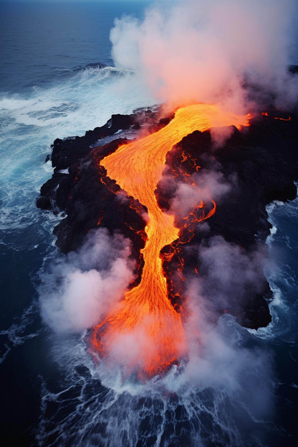 Volcanic ring in the Pacific Ocean, photo