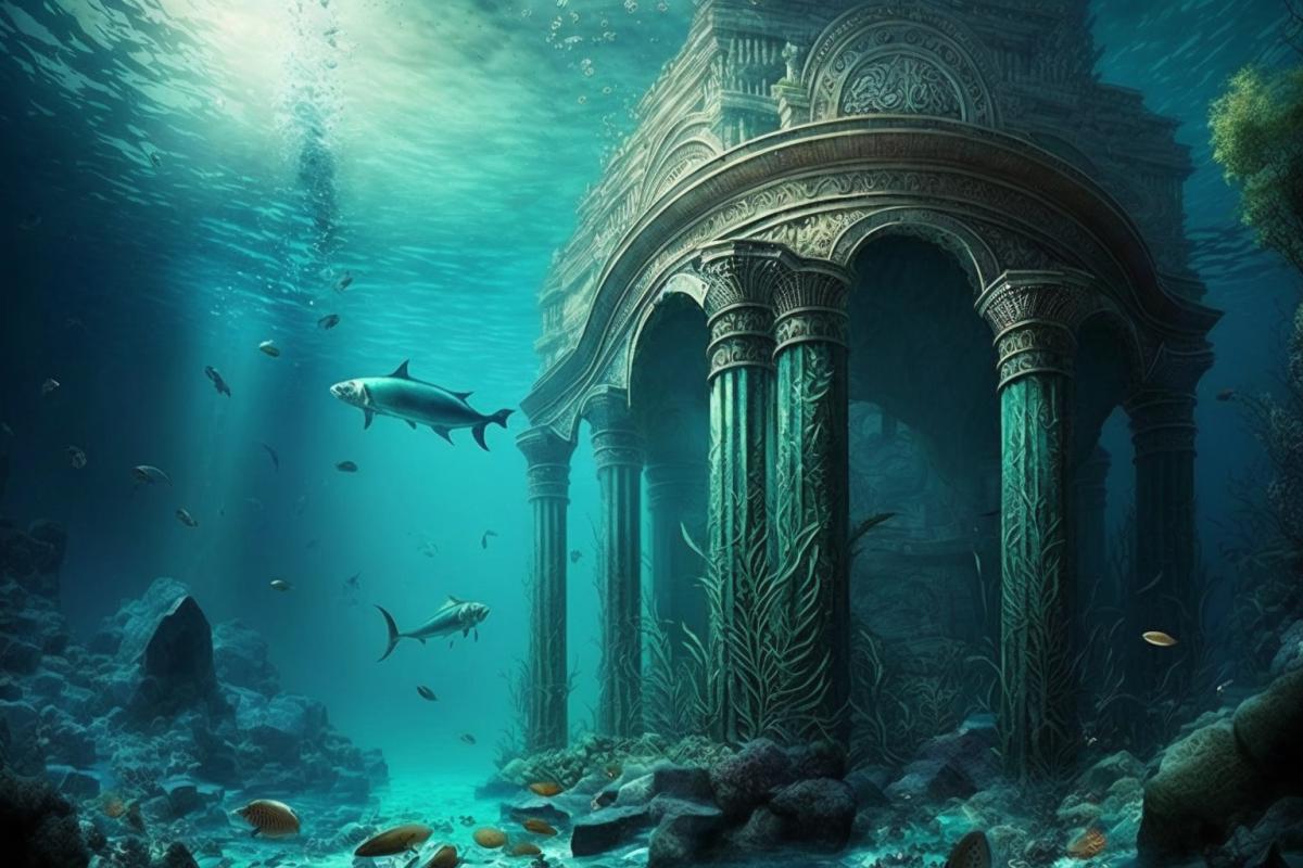 magnificent architecture of the sunken city of Atlantis