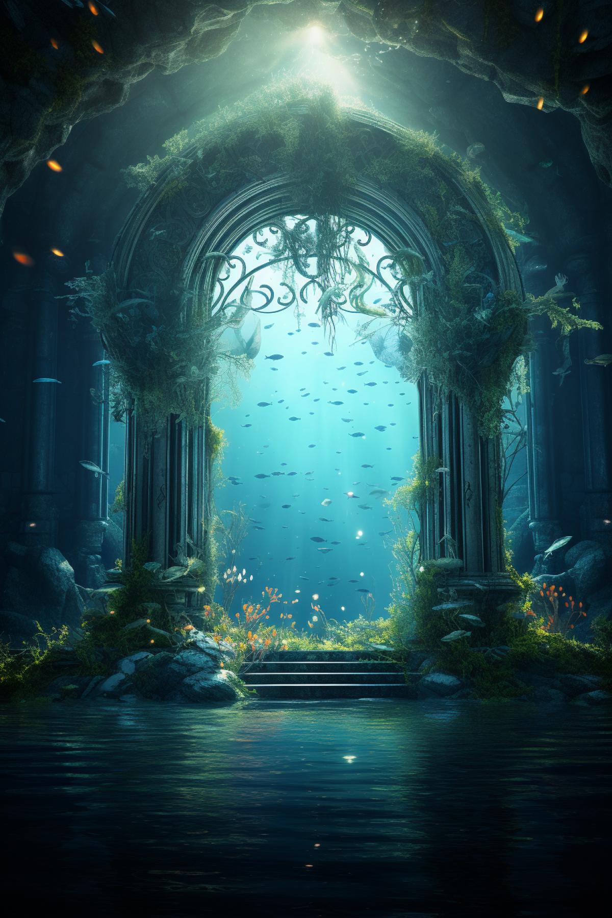 Magical fantasy portal Under the water