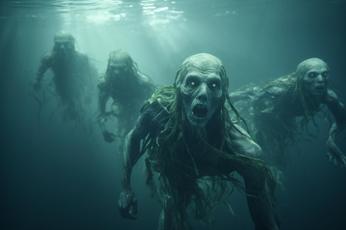 Thalassophobia, ghosts underwater, 8k