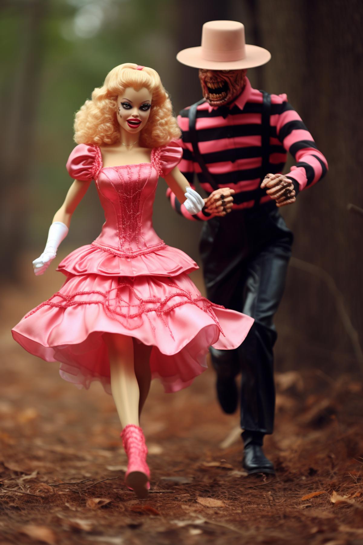 Freddy Krueger Chasing Barbie