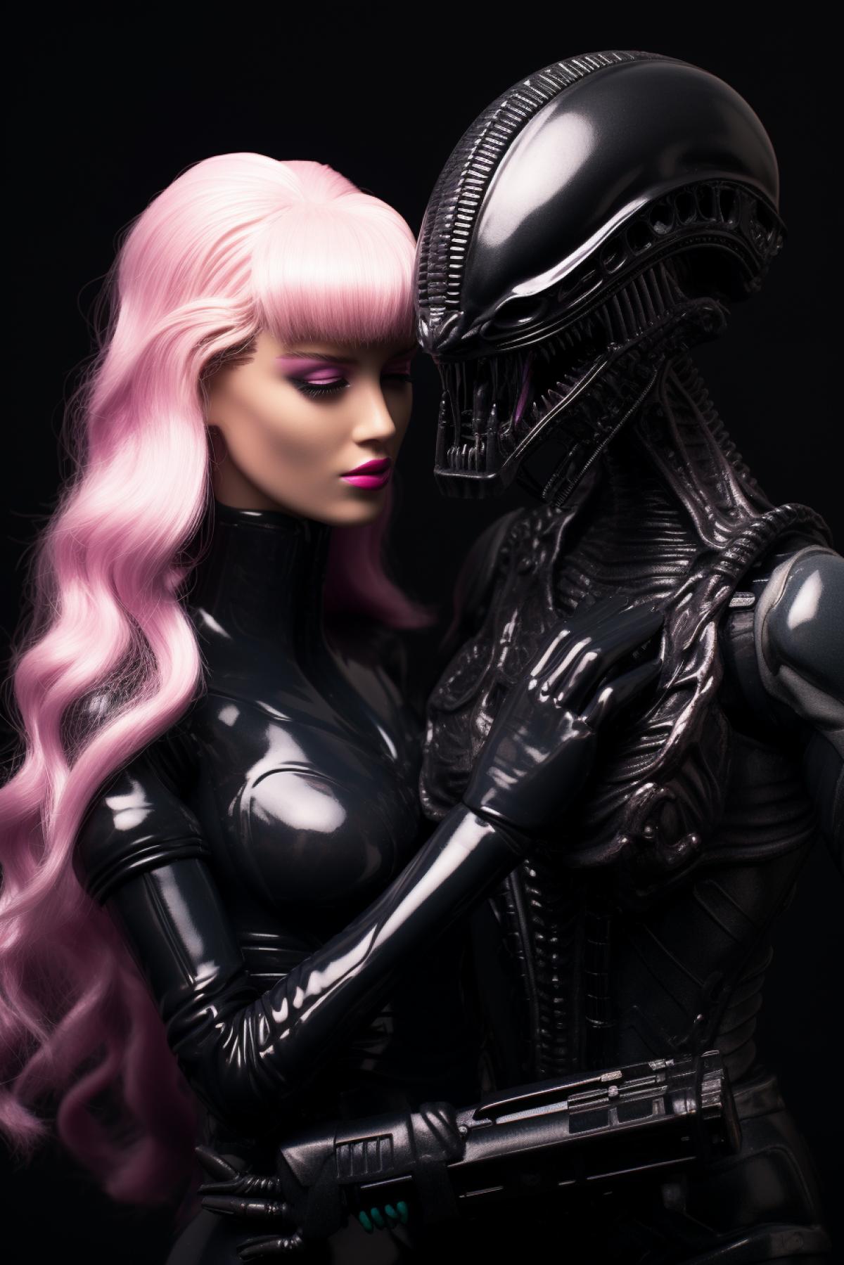 Xenomorph in the style of Barbie