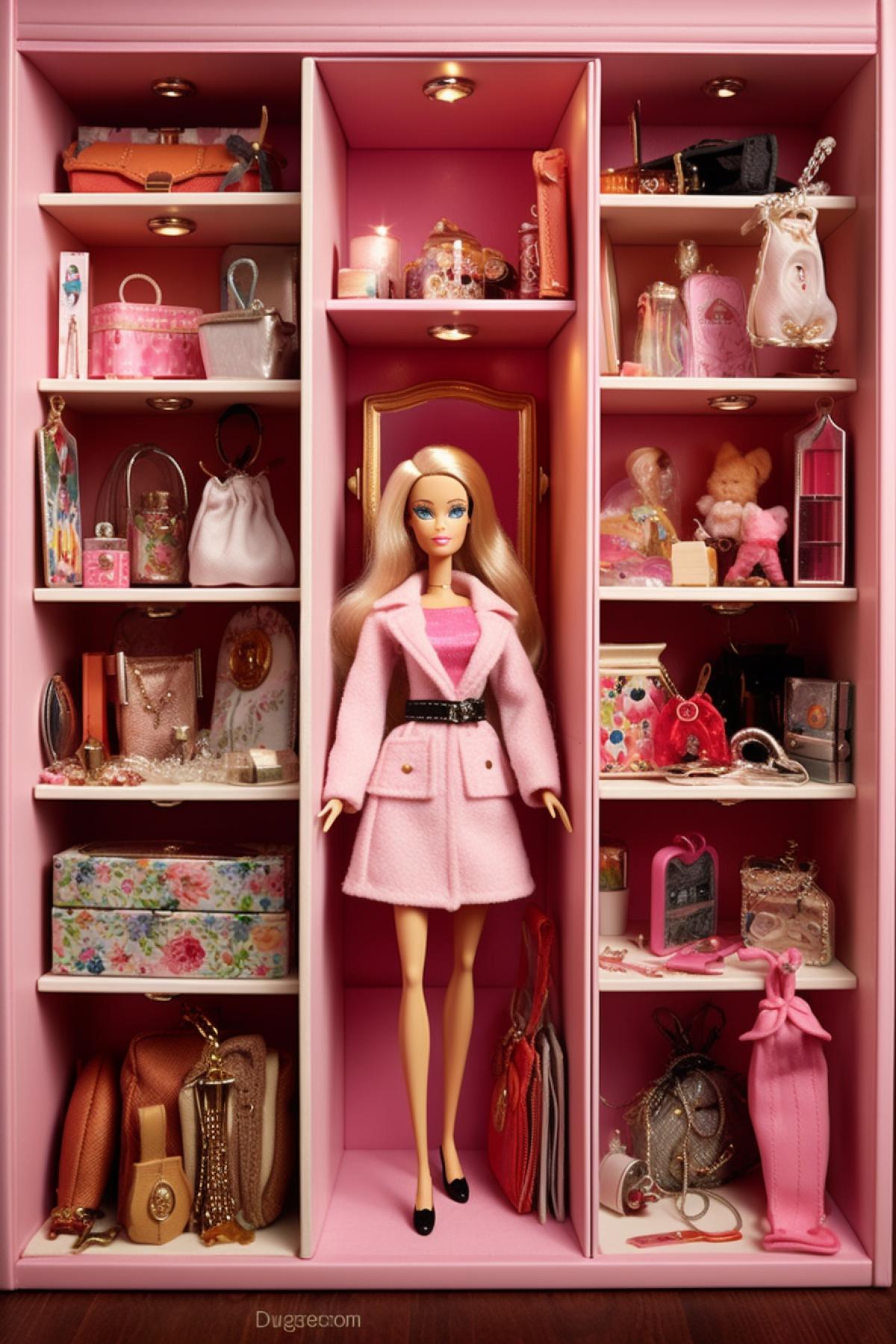 barbie with wardrobe