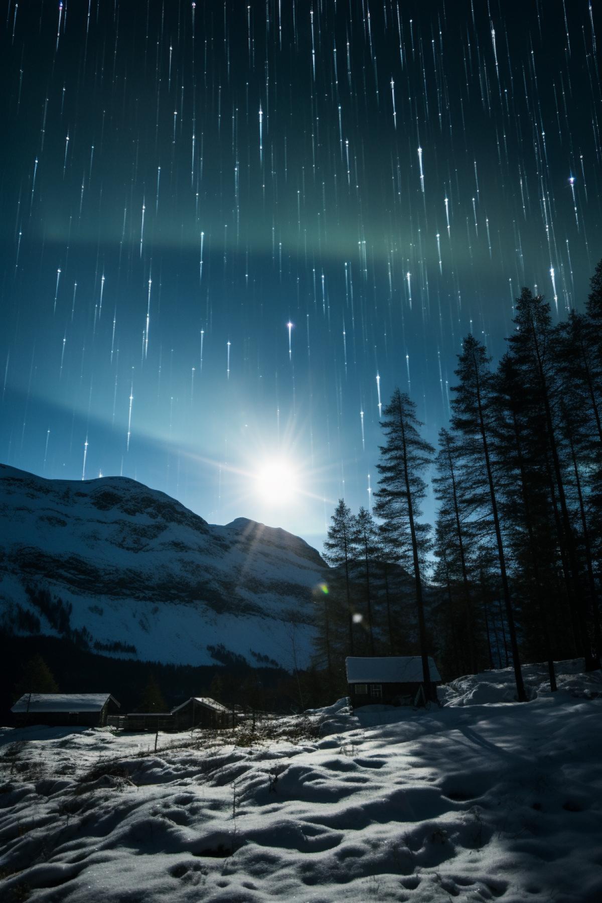 Hessdalen Lights: Unexplained and mysterious lights that appear in the Hessdalen Valley in Norway, baffling scientists and capturing imaginations. :: Hessdalen Lights, enigmatic phenomena, nocturnal glow, night, long exposure, DSLR, wide-angle lens, baffling, atmospheric anomaly