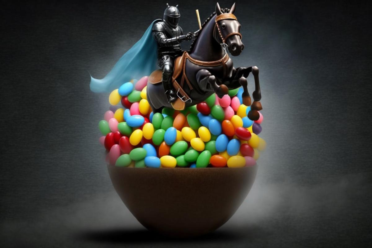 Knight riding a jelly bean
