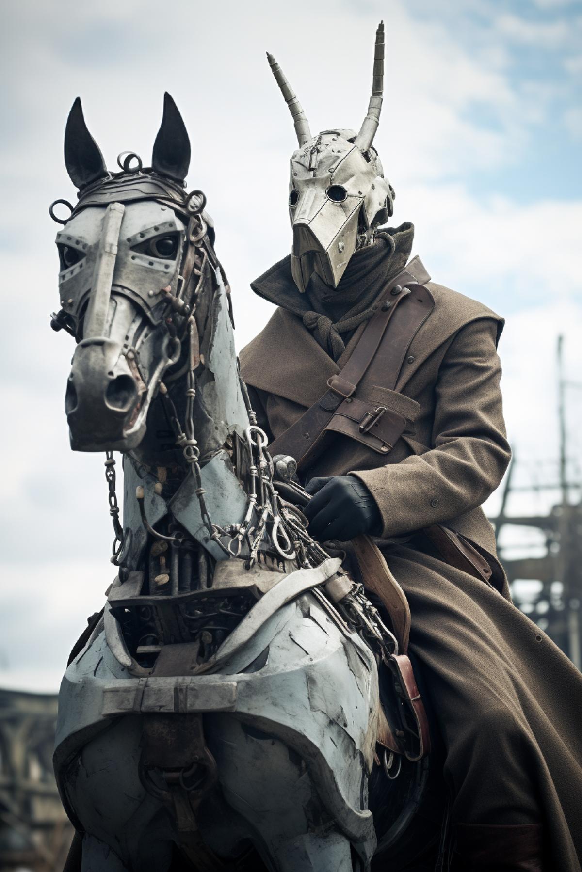 man on the horse, Teslapunk, dishonored style
