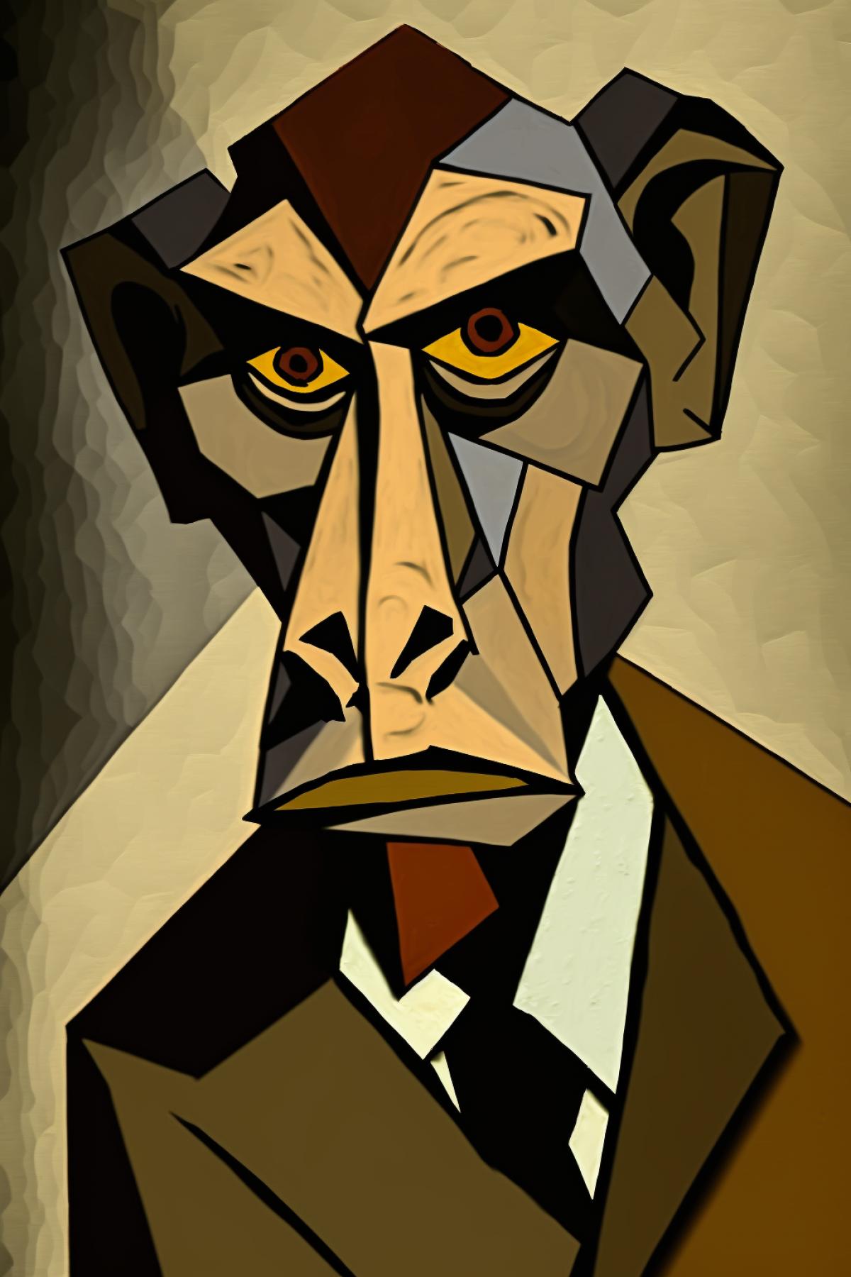 Pithecanthropus in the style of Picasso