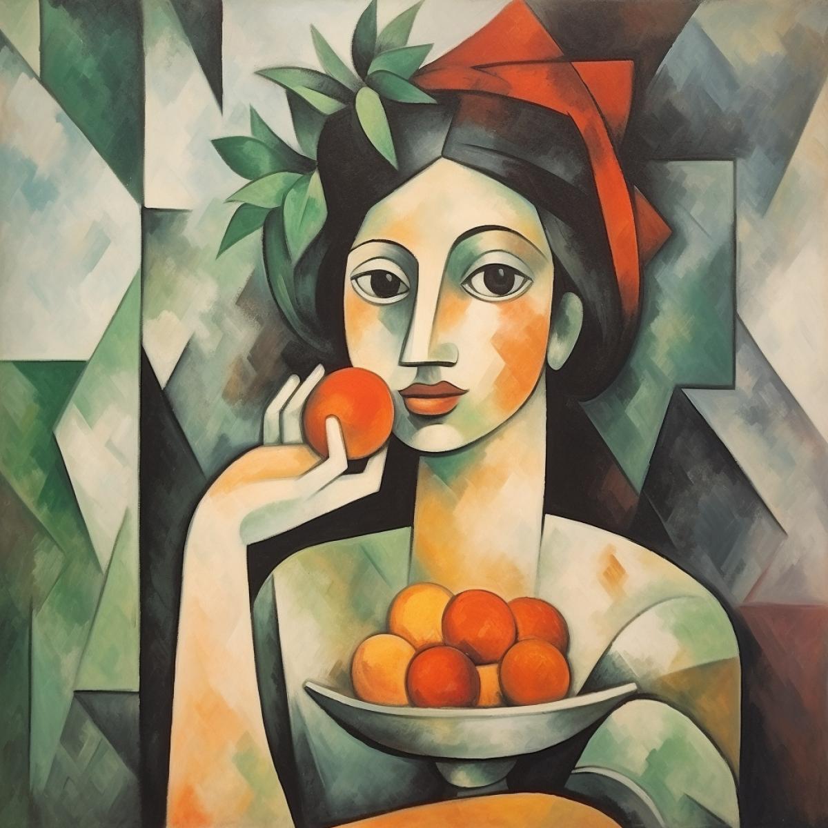 girl with peaches by Pablo Picasso, cubism
