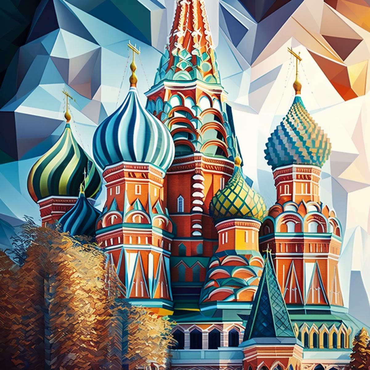 Basils Cathedral on Red Square in Moscow, cubism