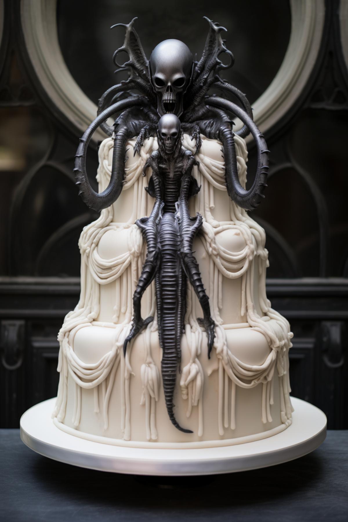 H. R. Giger style wedding cake