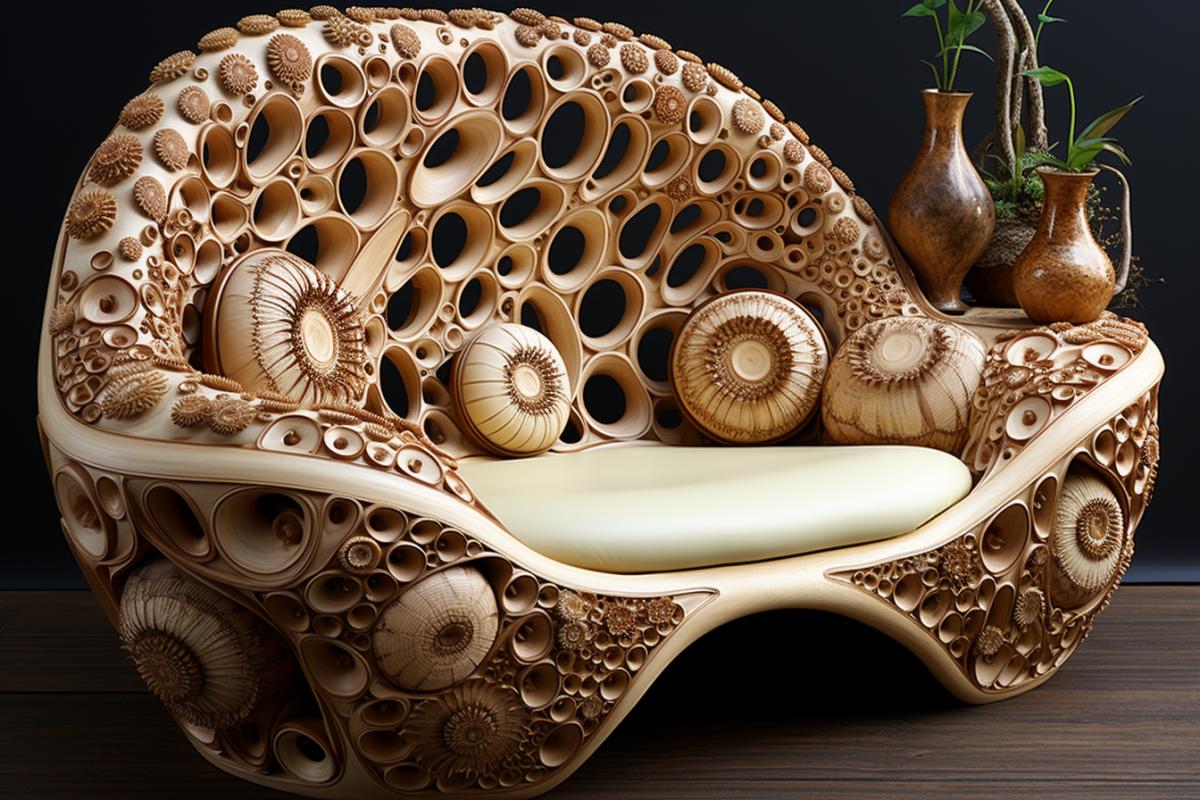 Living room interior in biomechanics style by Hans Giger