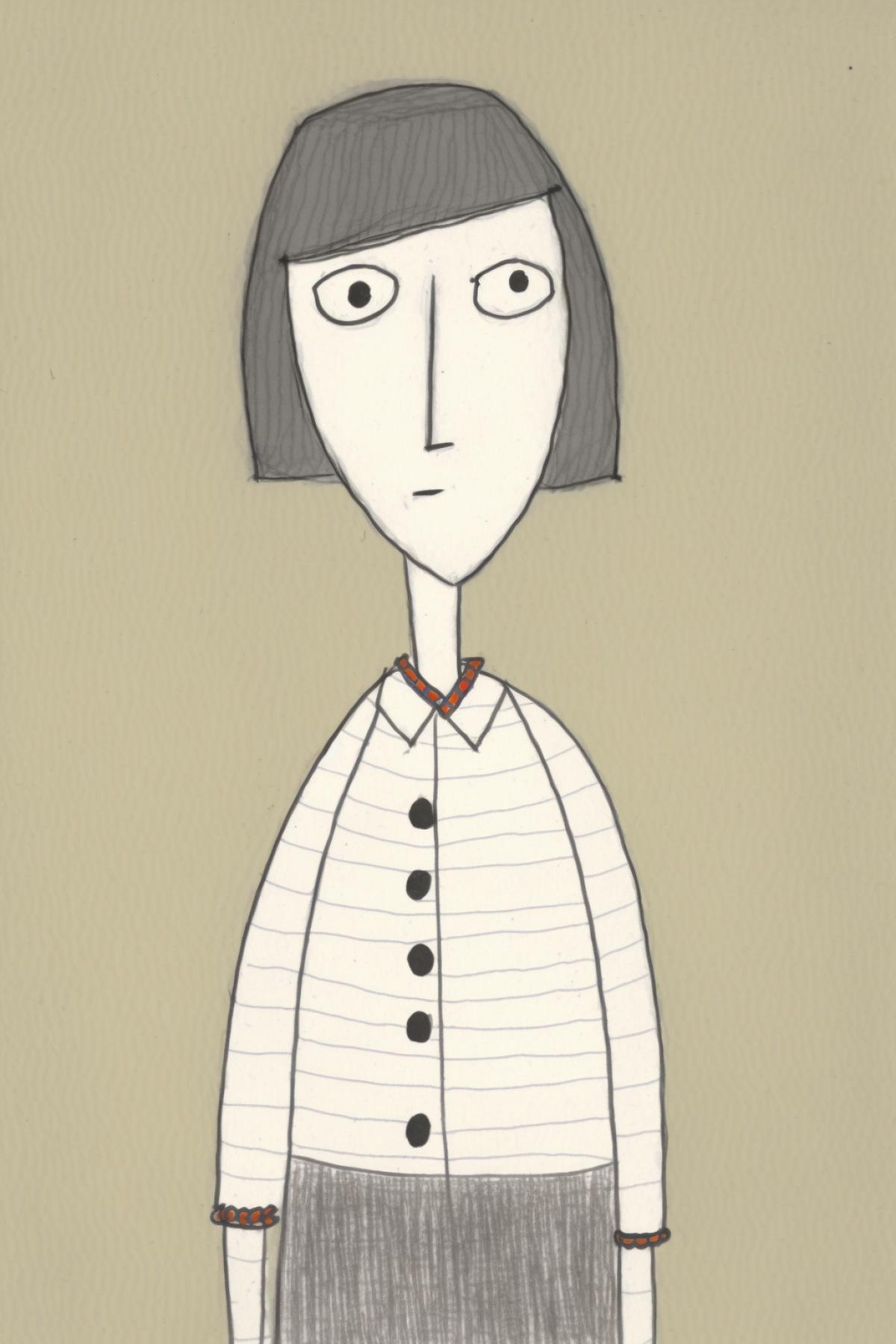 Childs drawing of a refined woman