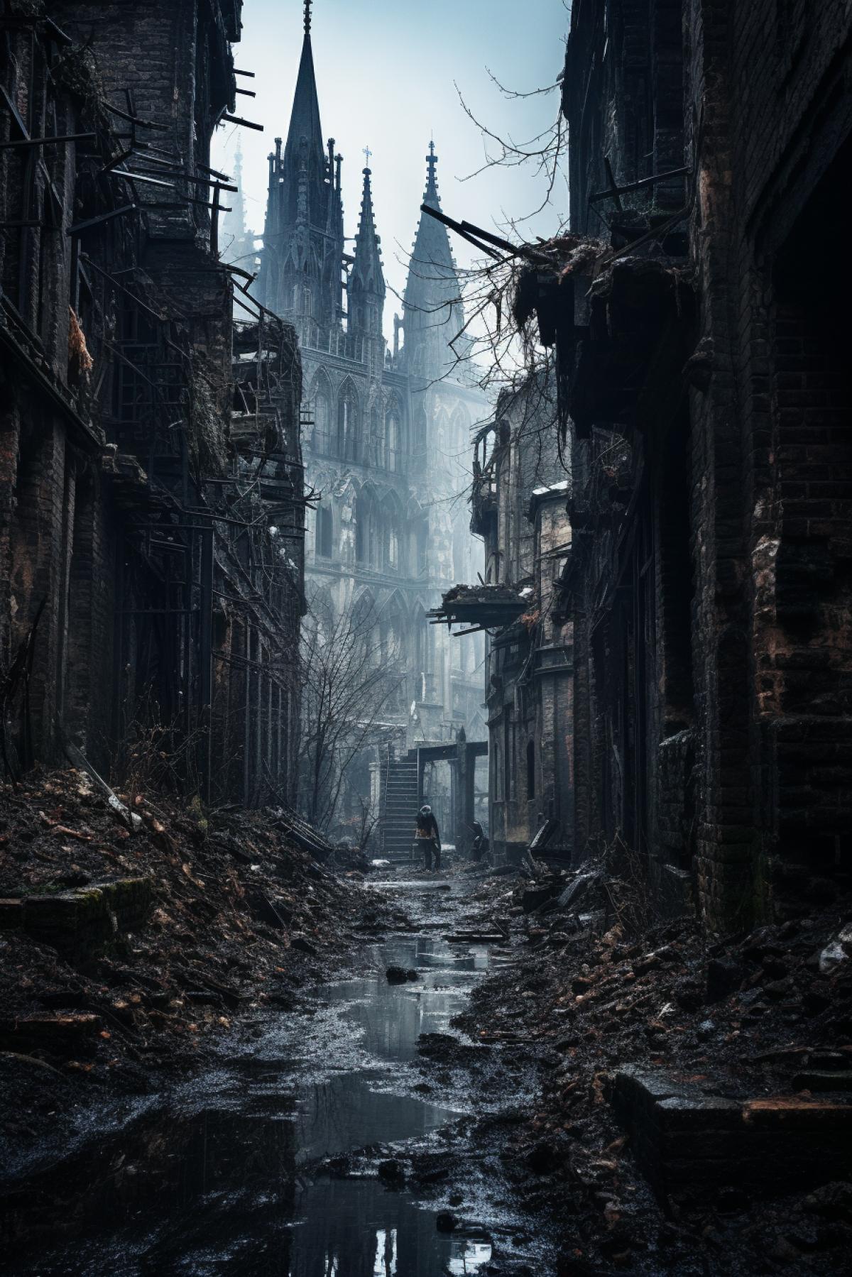 Abandoned gothic city