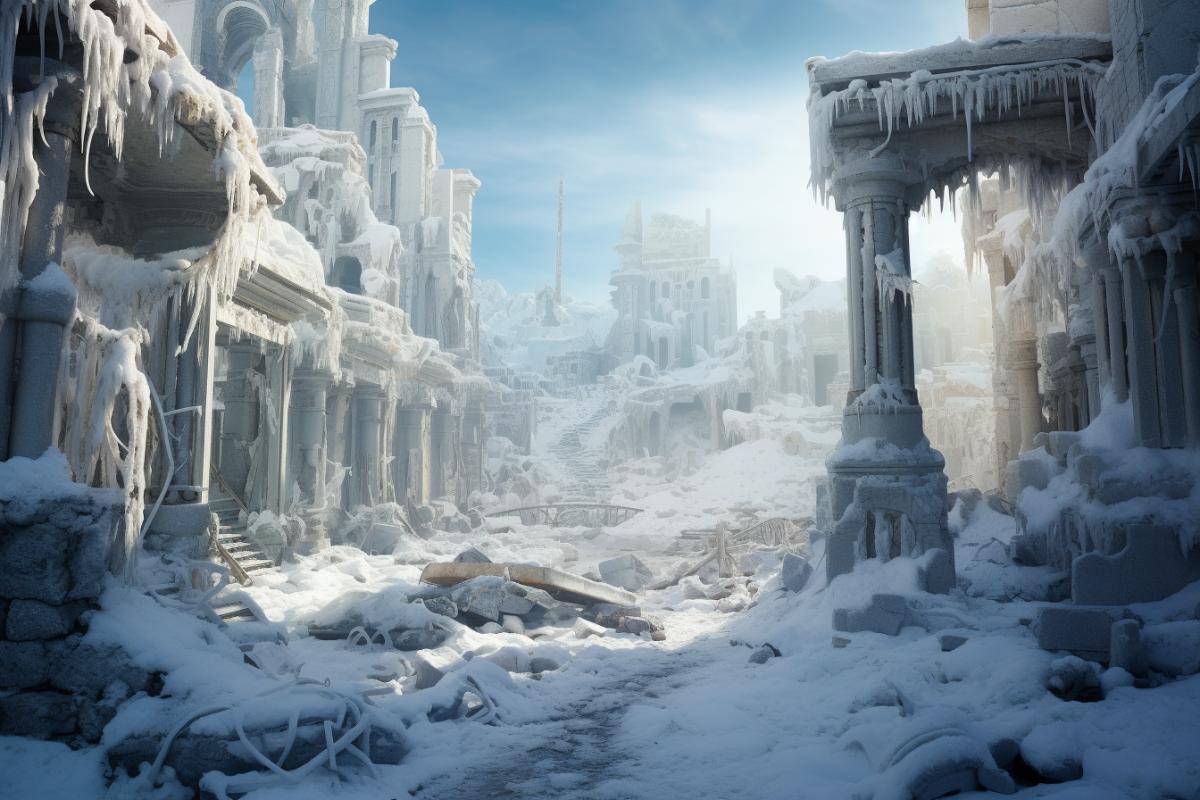 Frozen abandoned city