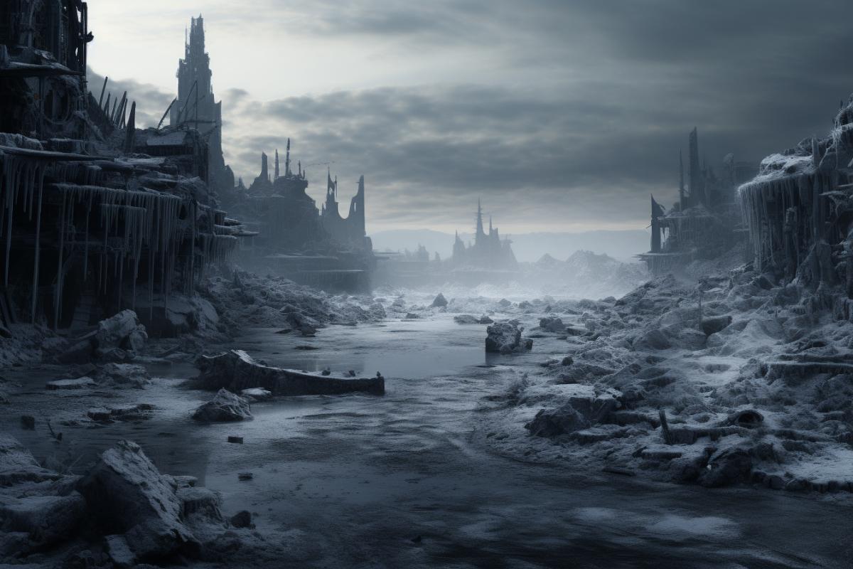 Frozen abandoned city
