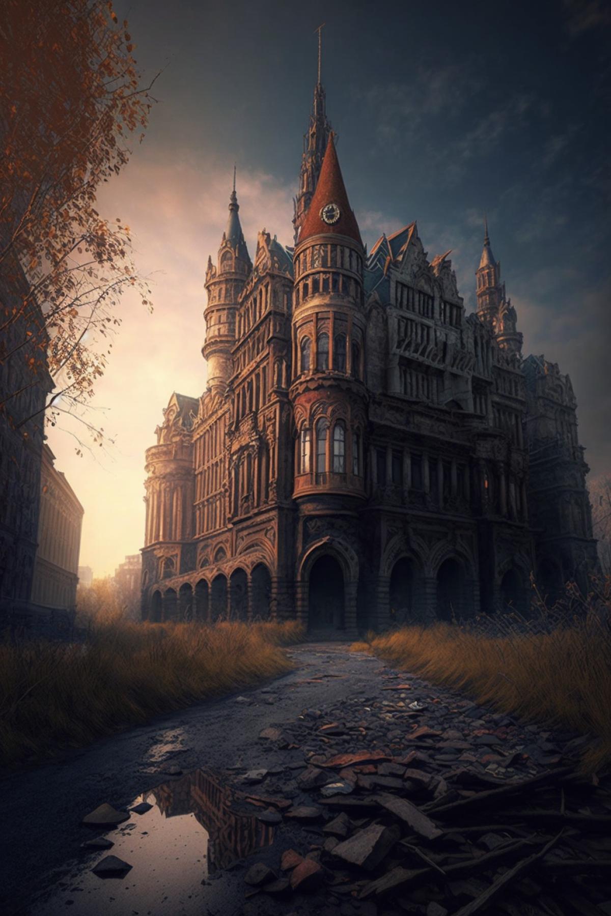 abandoned Kremlin in Moscow, post-apocalypse, beautiful lighting, deserted, 3d cgi, intricate details, hyper-realistic, 8K