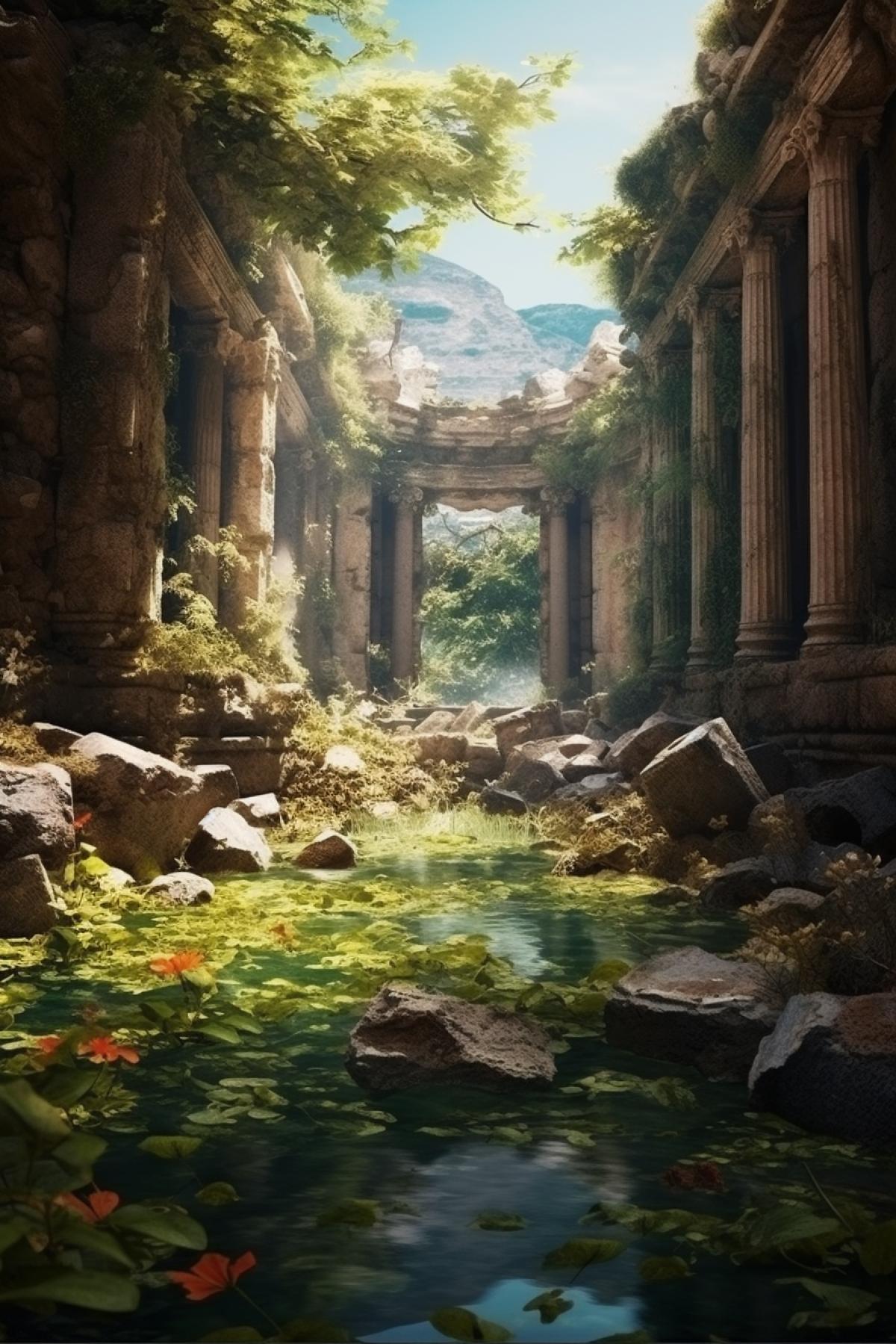 Abandoned beautiful place, Libertatia, ancient city, uncharted game theme, hyperrealistic photo