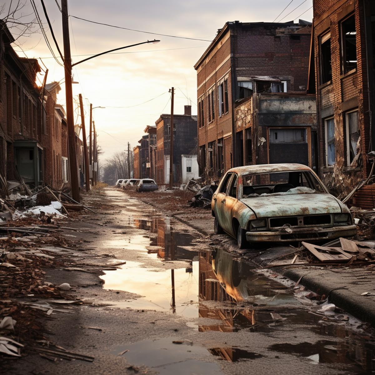 Detroit today. Ghost town. Art photography.