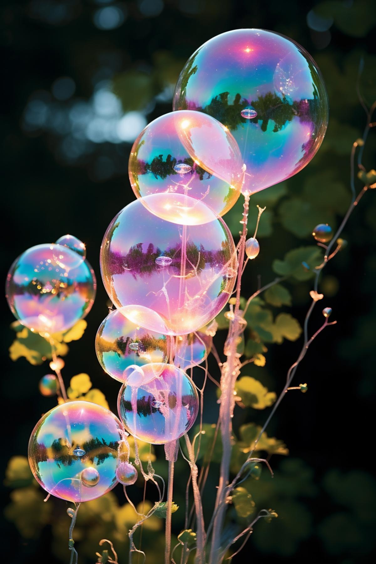 Soap bubble balloons, fantasy, lightness