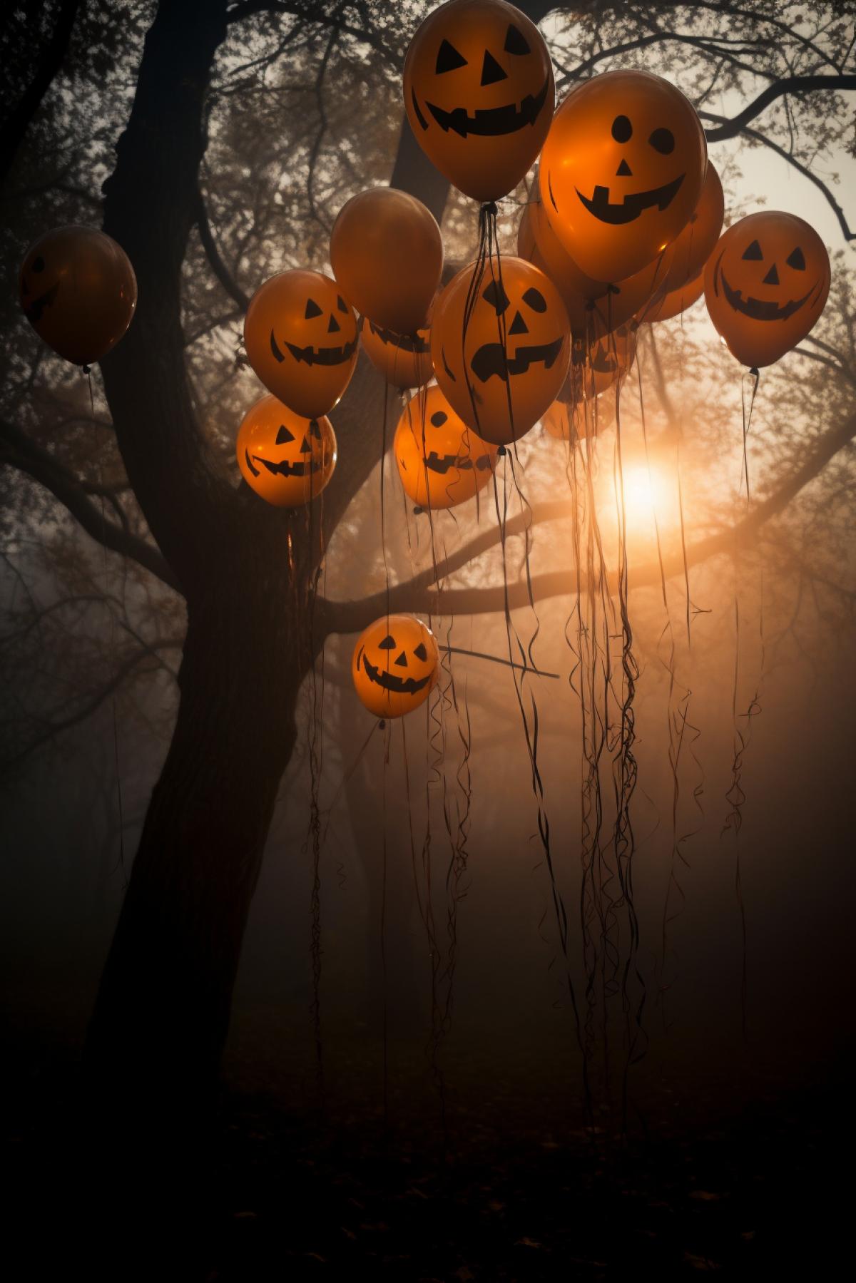 Balloons for Halloween, atmospheric, mystical, fabulous