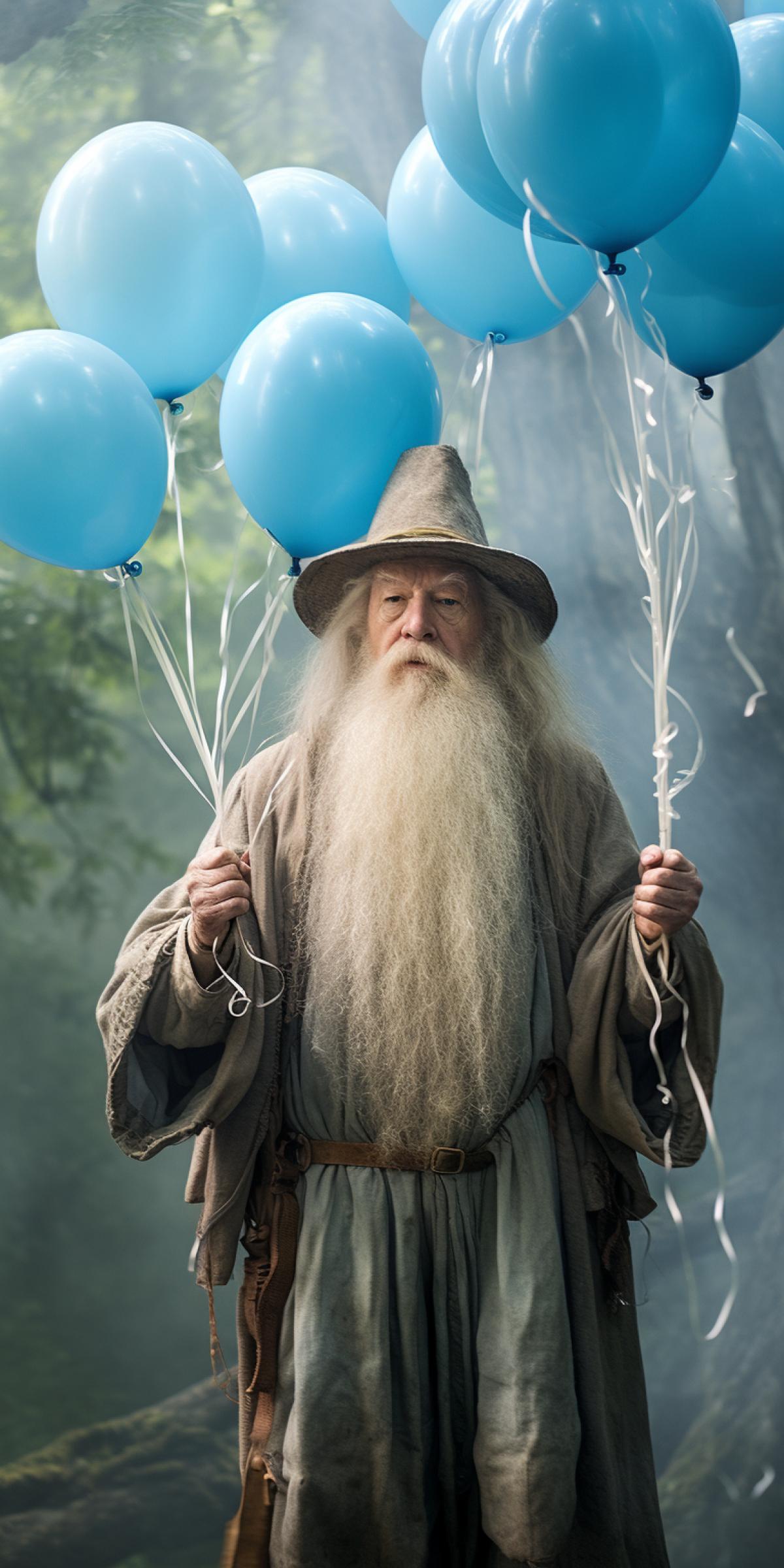 Gandalf puts on a balloon show