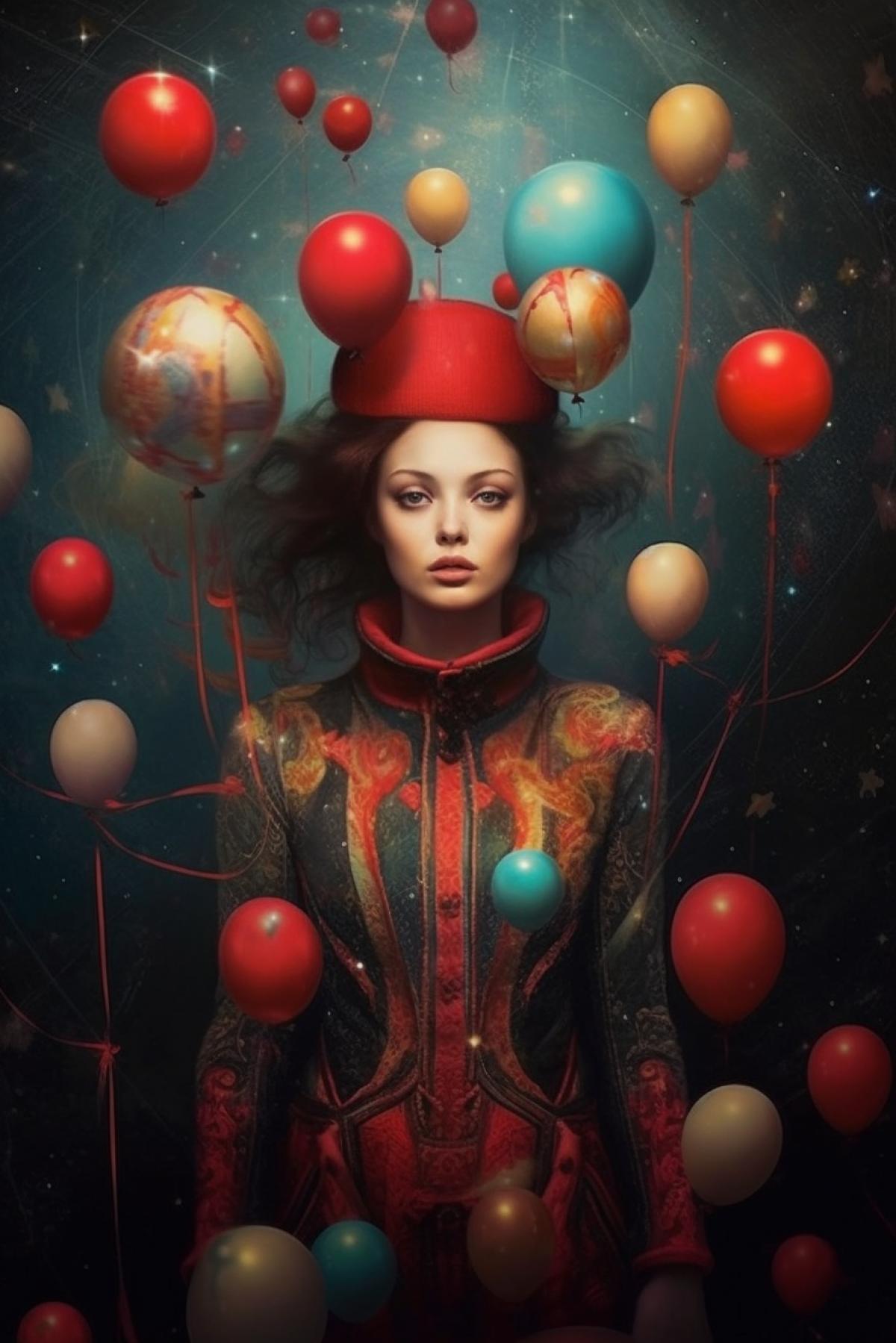 Magic balloon hallucination many details amazing beauty