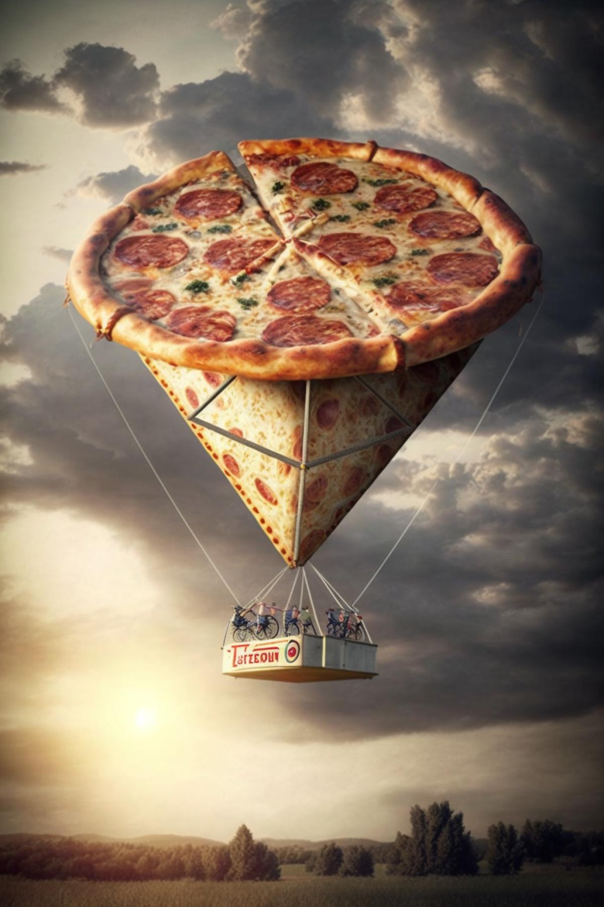 Hot air balloon pizza delivery