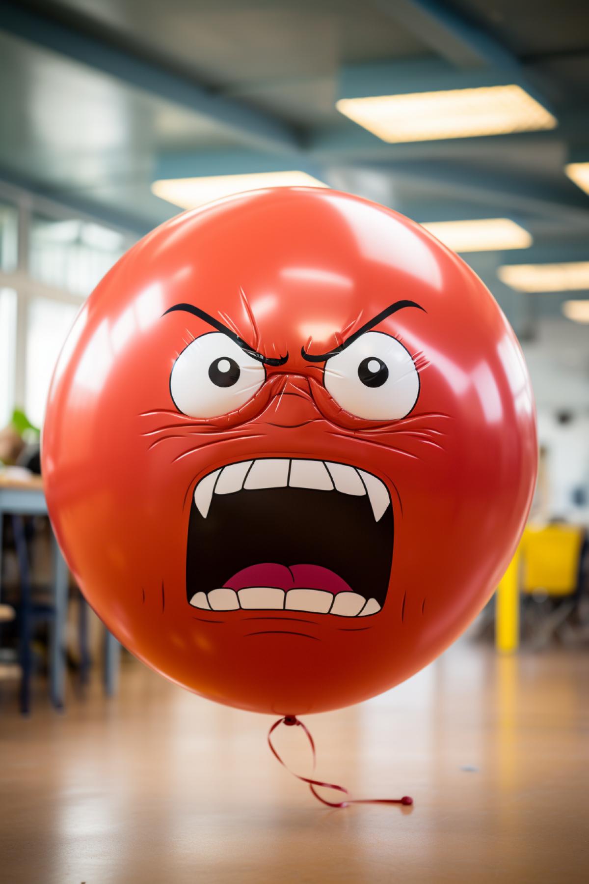 Angry and aggressive balloon