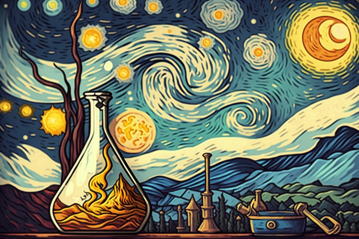 Mysterious Van Gogh-style chemistry lab