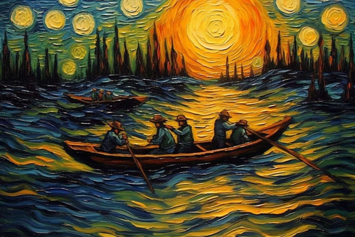Horrible apocalypse in the style of Van Gogh