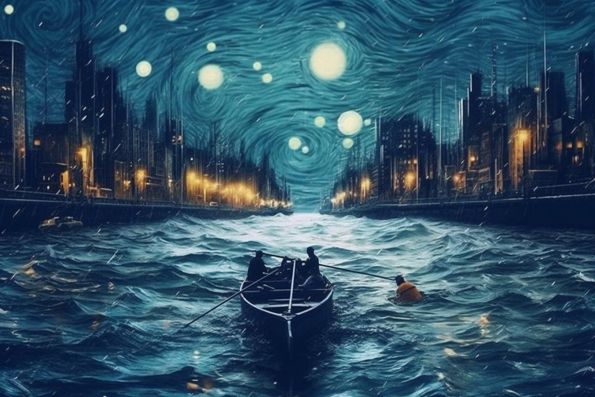 Horrible apocalypse in the style of Van Gogh
