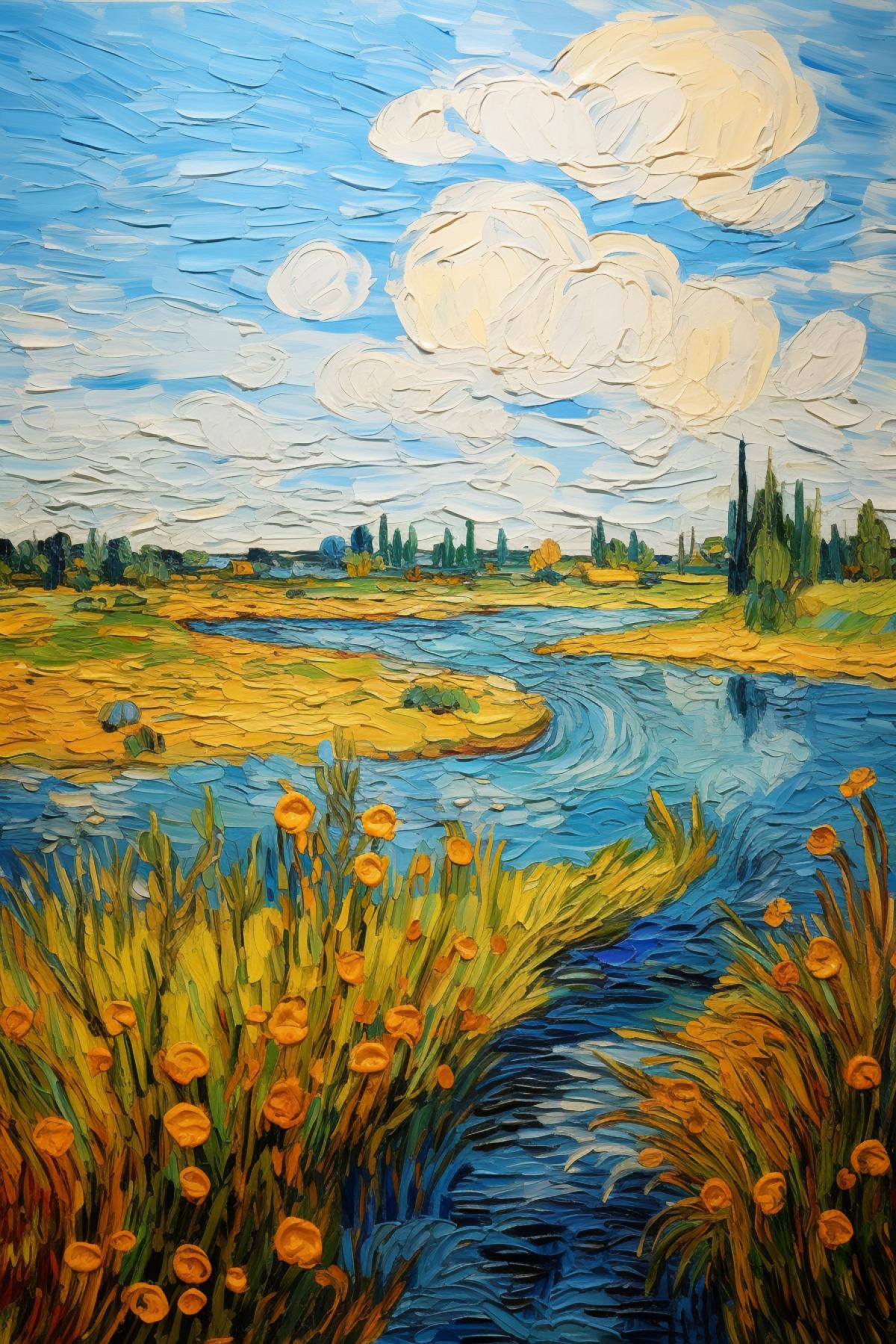 Russian landscape in the style of Van Gogh