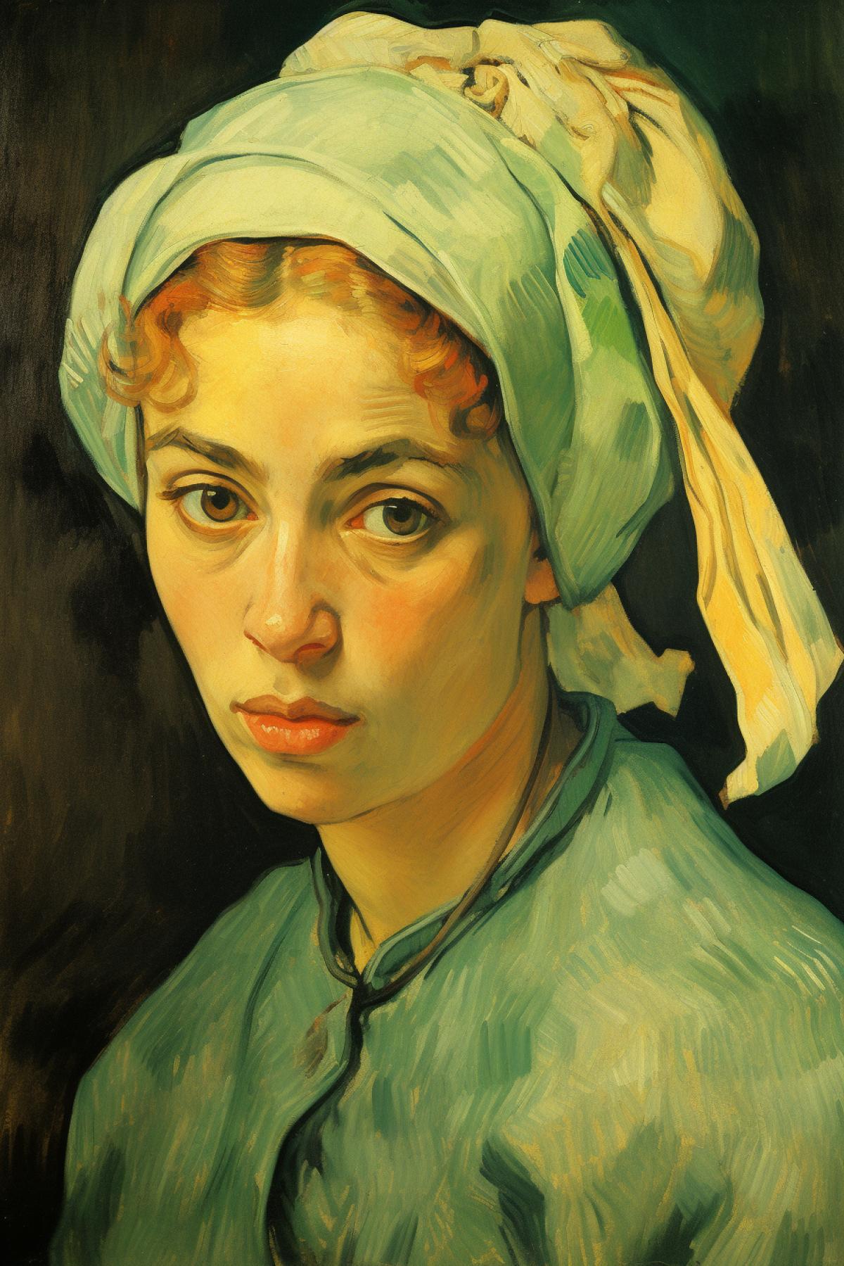 Portrait of a young beautiful peasant woman by Van Gogh