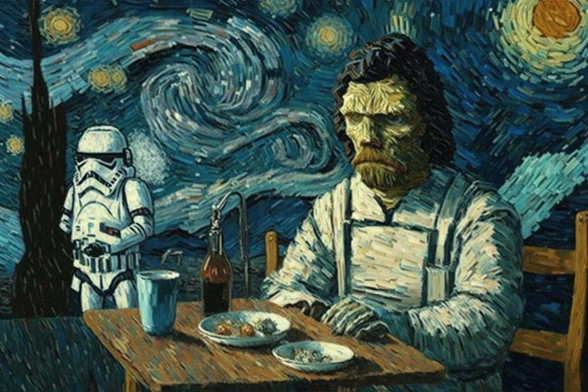 Star Wars in the style of Van Gogh