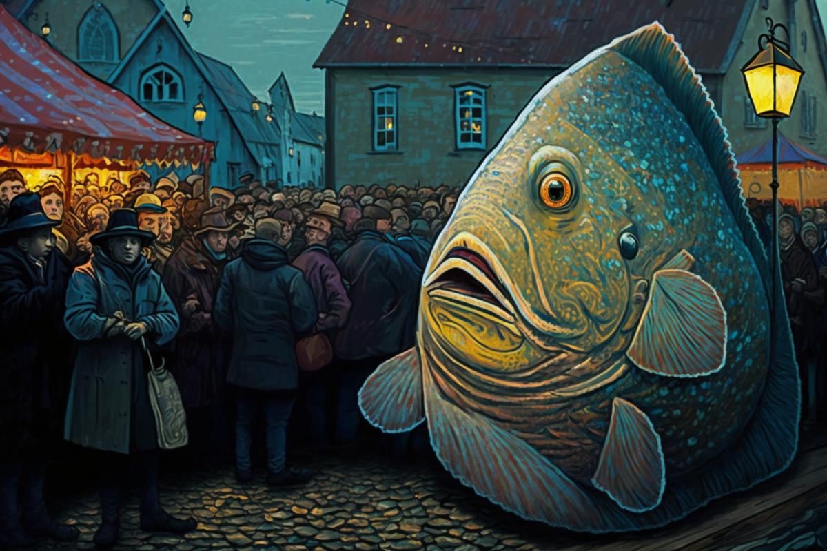 Flounder Festival in Nakhodka, Van Gogh style