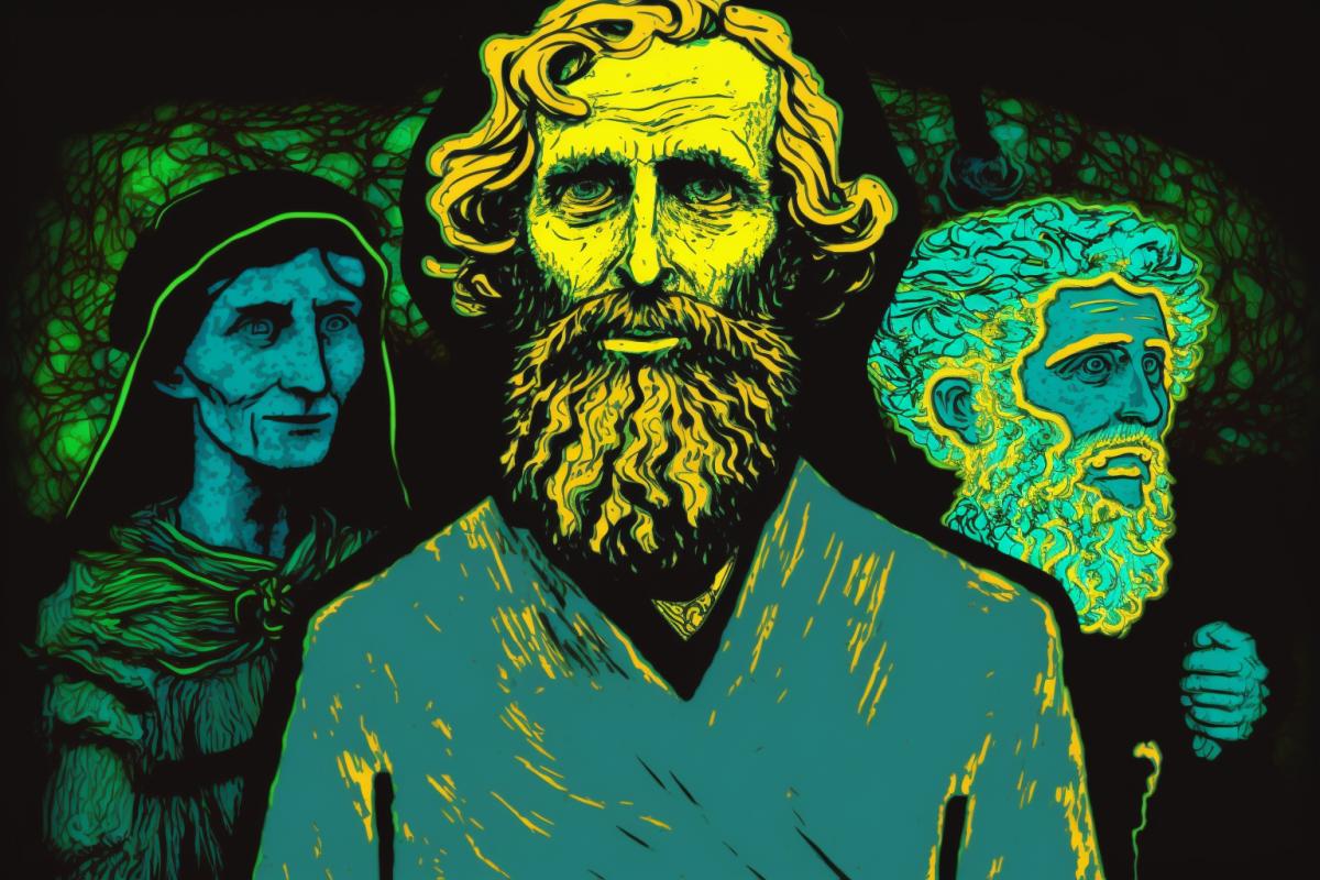 Kashchei the Deathless, Baba Yaga and the Serpent Gorynych, Van Gogh style