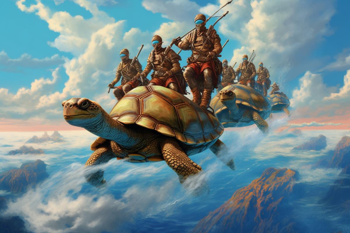 Turtles with riders