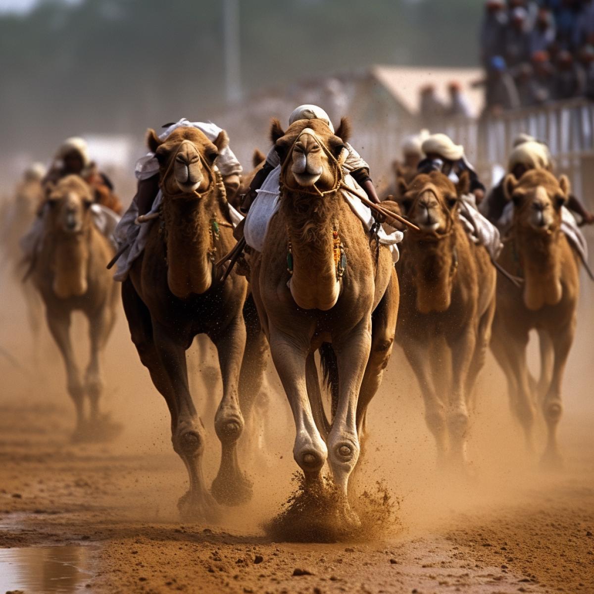 Camel Racing: An unusual event where camels compete in speed over sandy distances, attracting attention with their exoticism