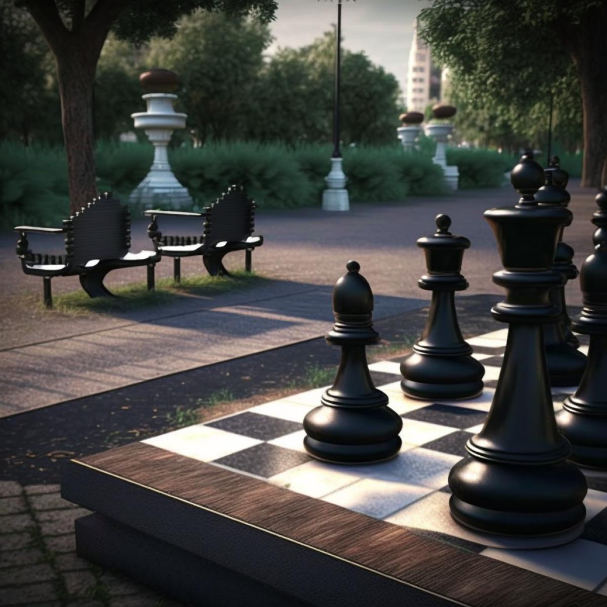 outdoor chess area in the park