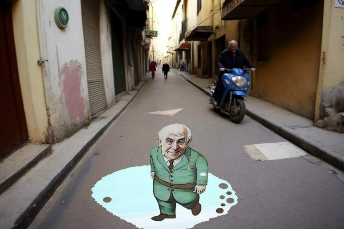 Humorous street art on the streets of Sicily