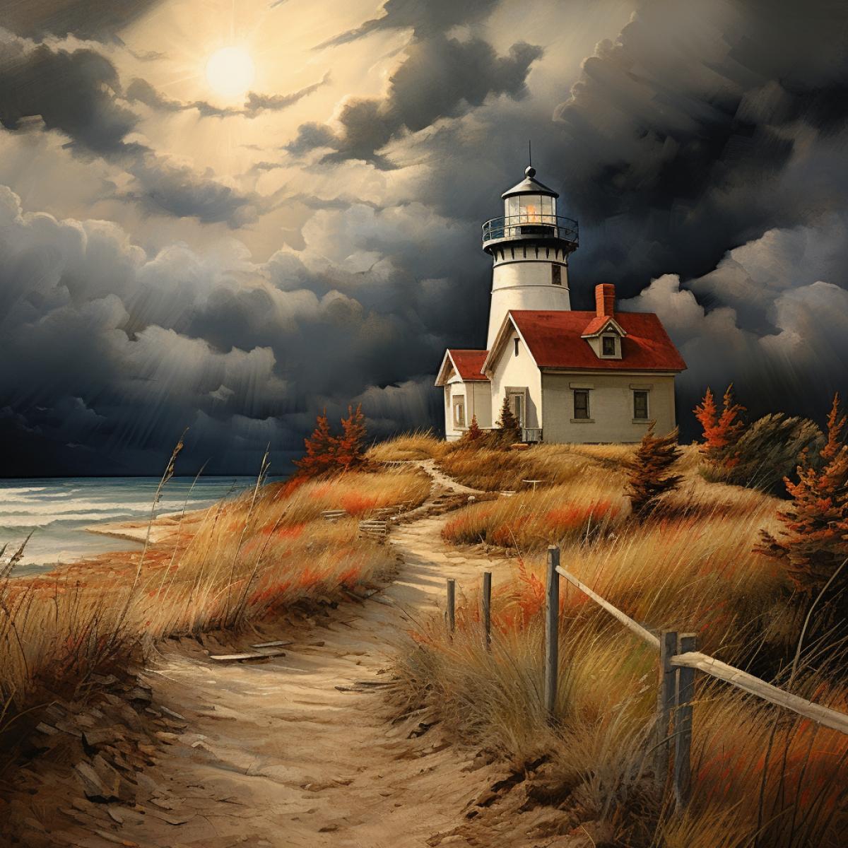 Seul Choix Pointe Lighthouse, Lake Michigan, Gulliver Michigan, haunted, ghosts, fantasy, surreal, dreamy, precise detail