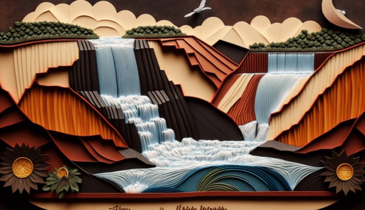 Iguazu Falls, quilling style