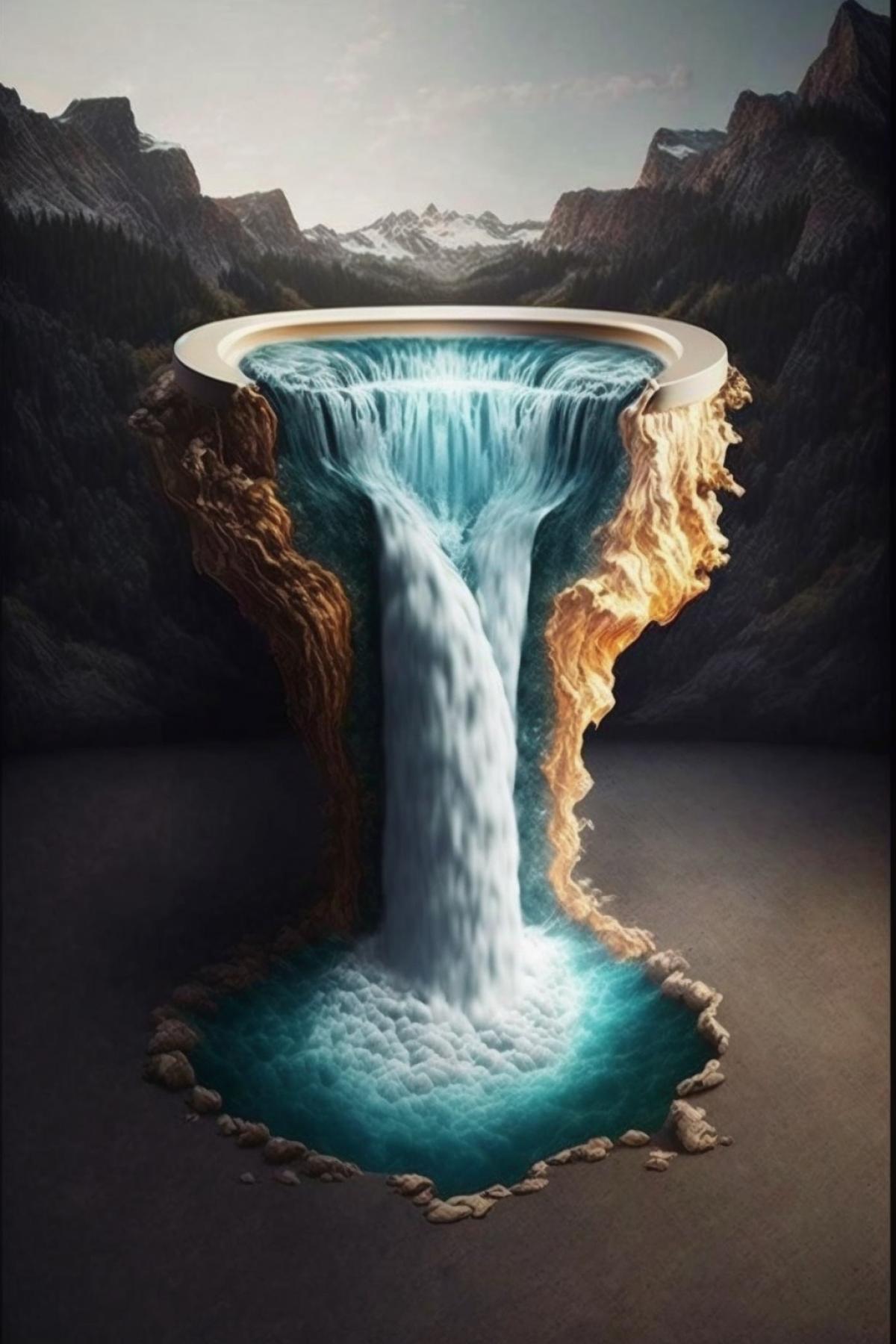 Beautiful toilet waterfall ✨
